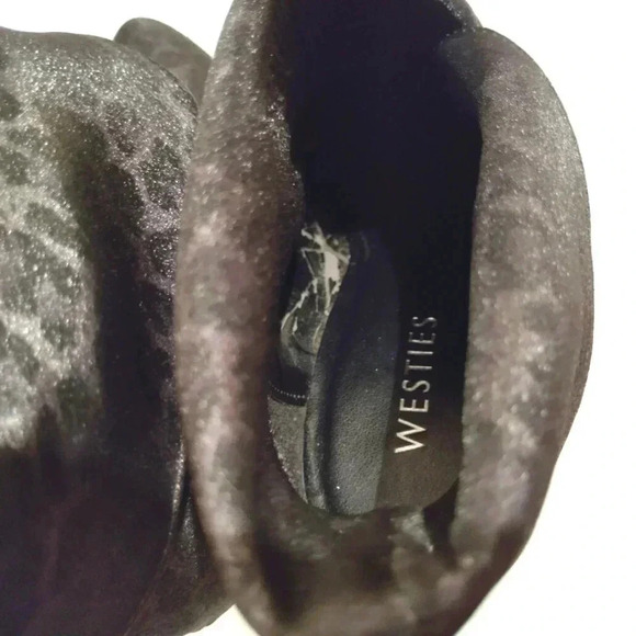 Westies Ankle Boots Booties Leopard Print Fold Over Panther 7.5 - Picture 9 of 13